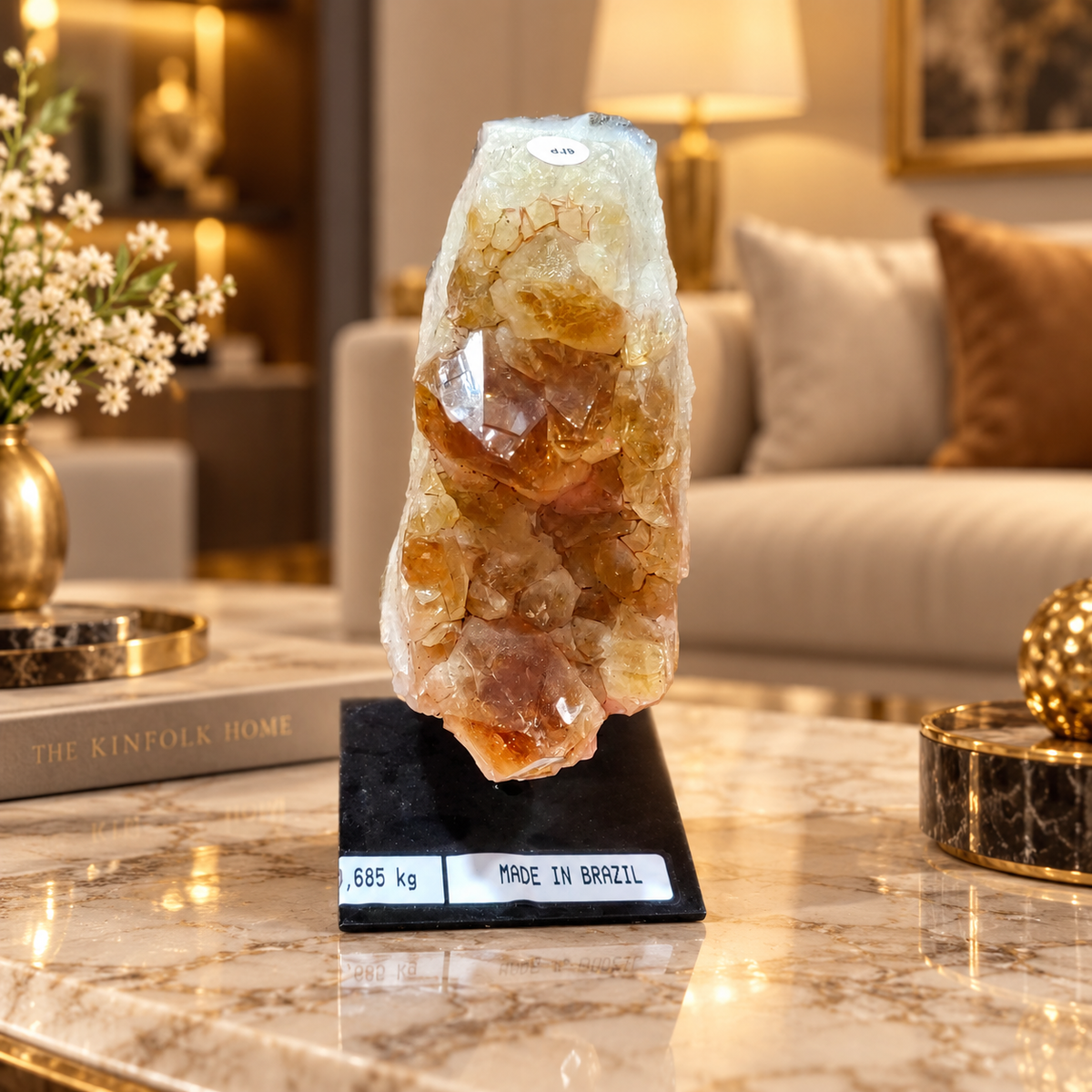 Premium Citrine Crystal Specimen – Natural Abundance, Prosperity & Positivity Décor (11×5 cm, 685 gm)
