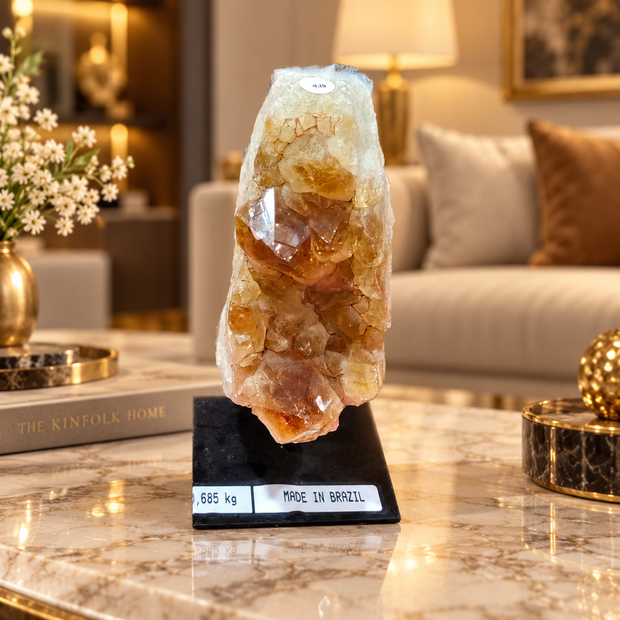 Premium Citrine Crystal Specimen – Natural Abundance, Prosperity & Positivity Décor (11×5 cm, 685 gm)