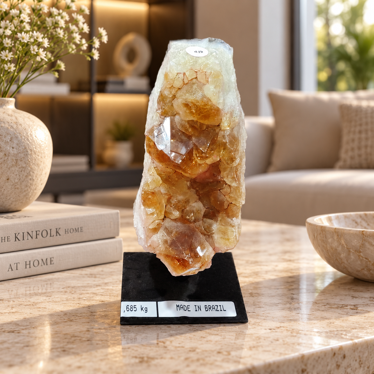Premium Citrine Crystal Specimen – Natural Abundance, Prosperity & Positivity Décor (11×5 cm, 685 gm)