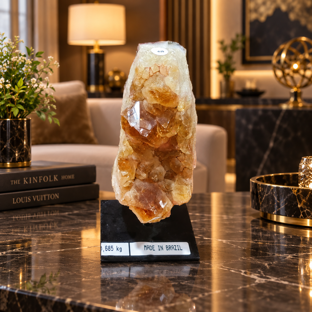 Premium Citrine Crystal Specimen – Natural Abundance, Prosperity & Positivity Décor (11×5 cm, 685 gm)