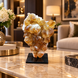 Natural Citrine Crystal Formation Décor – Premium Wealth & Positive Energy Accent (7×11 cm, 555 gm)