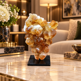 Natural Citrine Crystal Formation Décor – Premium Wealth & Positive Energy Accent (7×11 cm, 555 gm)