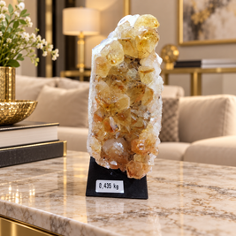 Premium Citrine Crystal Cluster – Natural Abundance, Prosperity & Success Décor (5×11 cm, 435 gm)