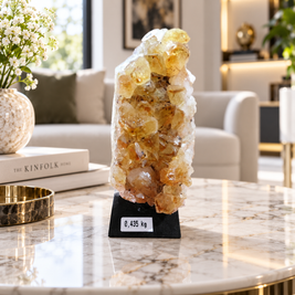 Premium Citrine Crystal Cluster – Natural Abundance, Prosperity & Success Décor (5×11 cm, 435 gm)