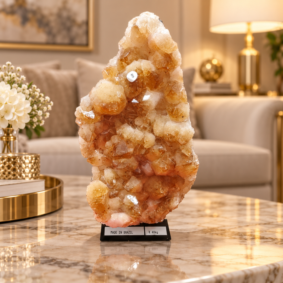Citrine Crystal Décor Piece – Premium Natural Formation for Positivity & Abundance (10×22 cm, 2.4 kg)