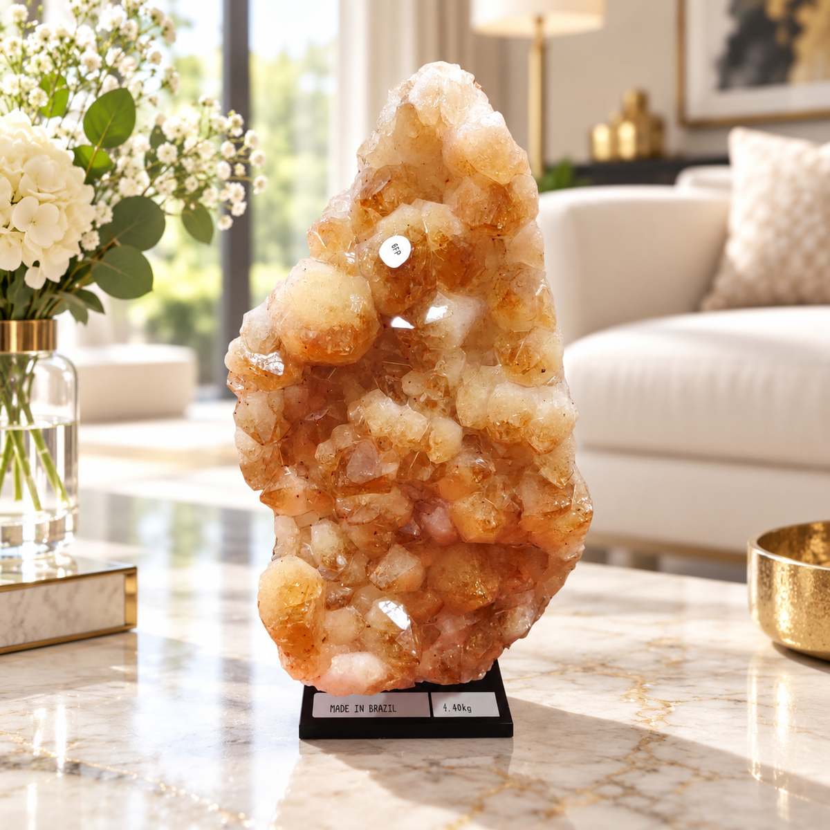 Citrine Crystal Décor Piece – Premium Natural Formation for Positivity & Abundance (10×22 cm, 2.4 kg)