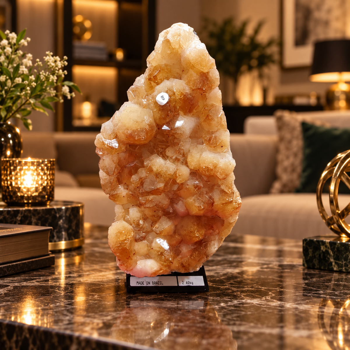Citrine Crystal Décor Piece – Premium Natural Formation for Positivity & Abundance (10×22 cm, 2.4 kg)
