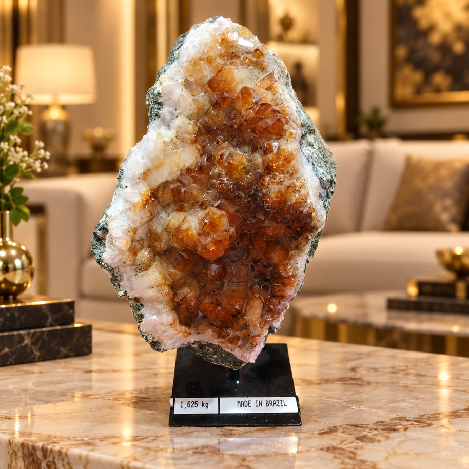 Premium Citrine Crystal Formation – Natural Prosperity & Abundance Home Décor (10×19 cm, 1.625 kg)