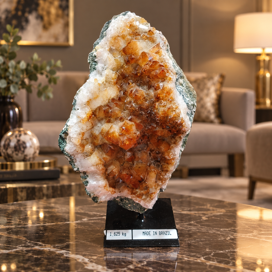 Premium Citrine Crystal Formation – Natural Prosperity & Abundance Home Décor (10×19 cm, 1.625 kg)