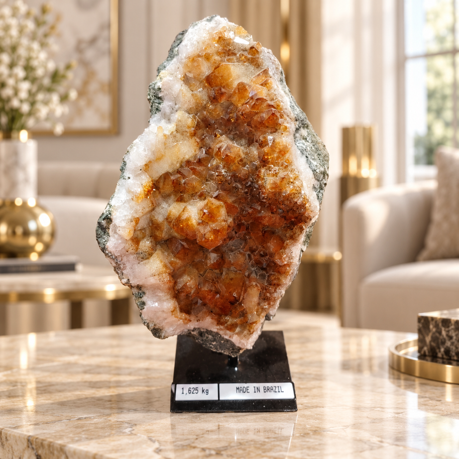 Premium Citrine Crystal Formation – Natural Prosperity & Abundance Home Décor (10×19 cm, 1.625 kg)