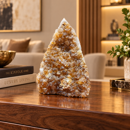 Premium Natural Citrine Crystal Décor – Symbol of Wealth, Abundance & Positivity (10× 7 cm, 422 gm)
