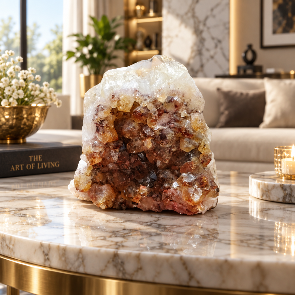 Natural Citrine Crystal Formation – Premium Abundance & Positive Energy Décor (14×13 cm, 2.023 kg)