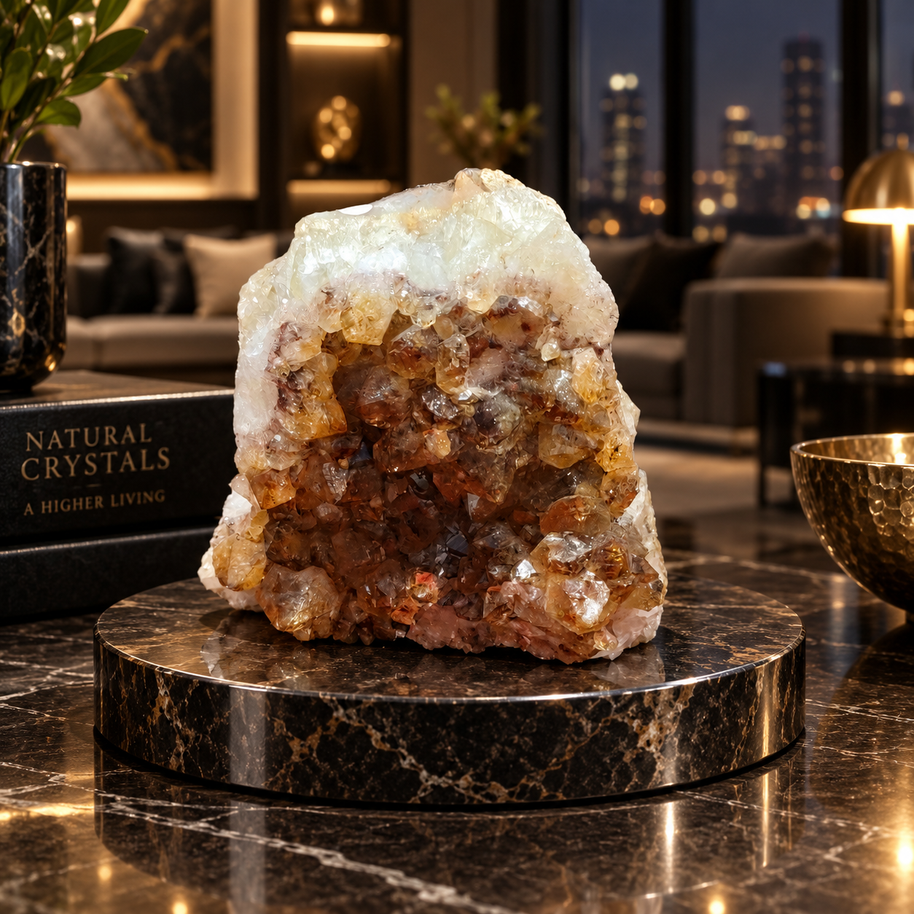 Natural Citrine Crystal Formation – Premium Abundance & Positive Energy Décor (14×13 cm, 2.023 kg)