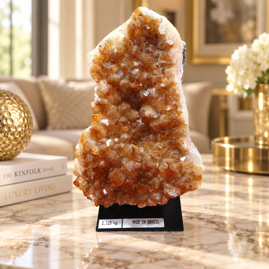 Premium Citrine Crystal Formation Décor – Abundance, Prosperity & Positivity Symbol (13×20 cm, 2.125 kg)