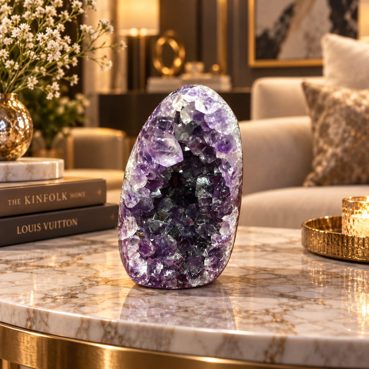 Premium Natural Amethyst Crystal – Purple Crystal Home Décor & Serenity Accent | Size: 5×9 | 344 Grams