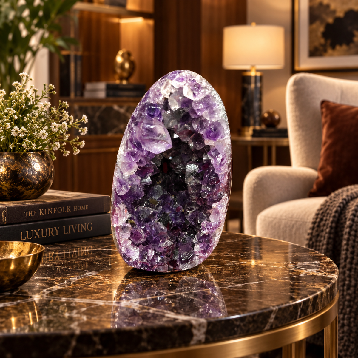 Premium Natural Amethyst Crystal – Purple Crystal Home Décor & Serenity Accent | Size: 5×9 | 344 Grams