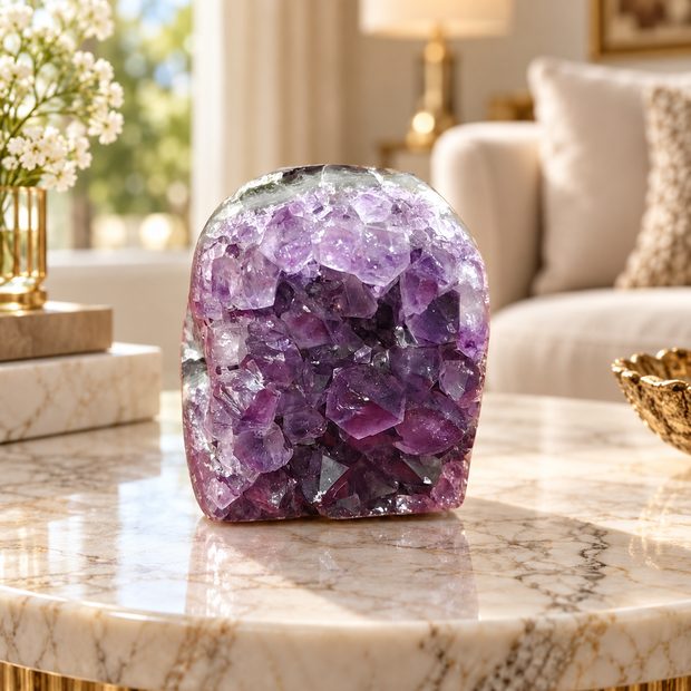 Premium Natural Amethyst Crystal – Purple Crystal Home Décor & Serenity Accent | Size: 5×6 | 410 Grams