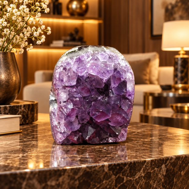 Premium Natural Amethyst Crystal – Purple Crystal Home Décor & Serenity Accent | Size: 5×6 | 410 Grams
