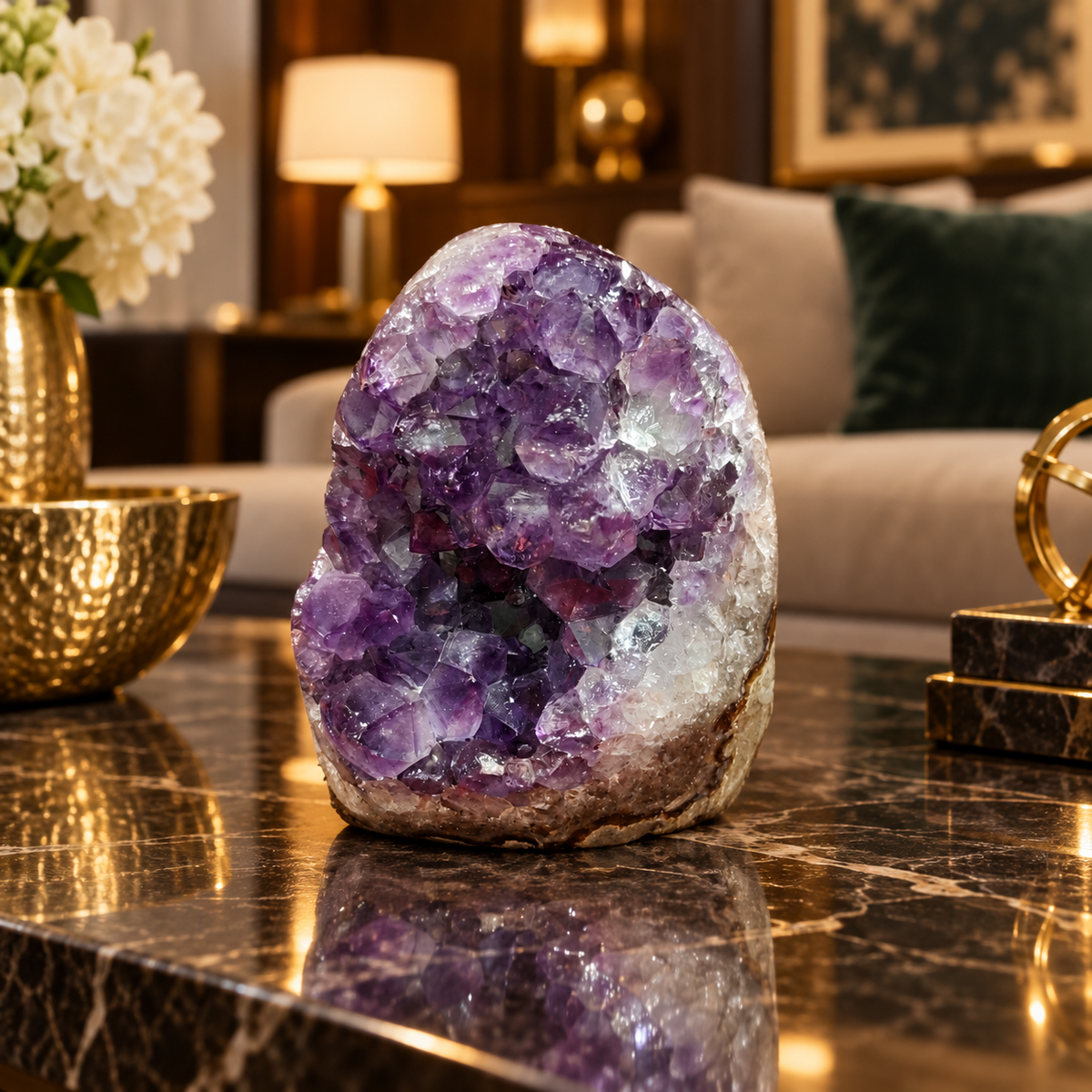 Premium Natural Amethyst Crystal – Purple Crystal Home Décor & Serenity Accent | Size: 6×7 | 327 Grams