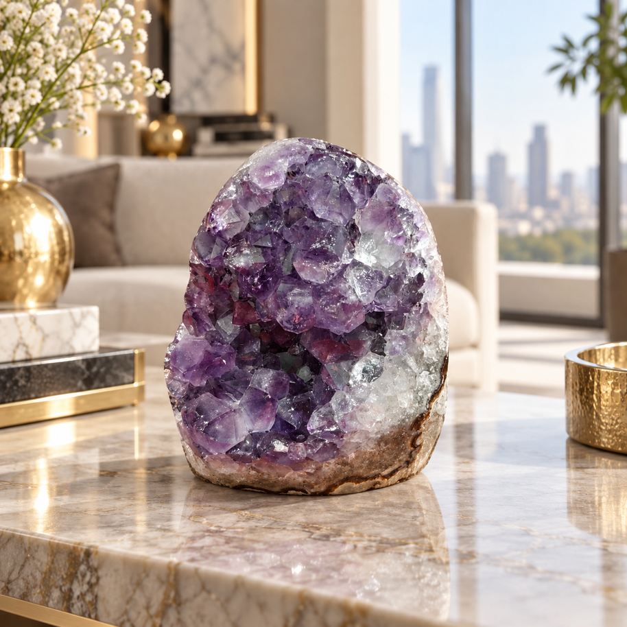 Premium Natural Amethyst Crystal – Purple Crystal Home Décor & Serenity Accent | Size: 6×7 | 327 Grams