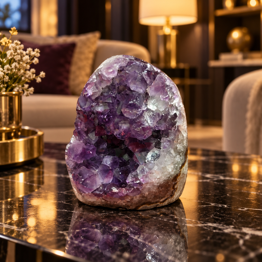 Premium Natural Amethyst Crystal – Purple Crystal Home Décor & Serenity Accent | Size: 6×7 | 327 Grams