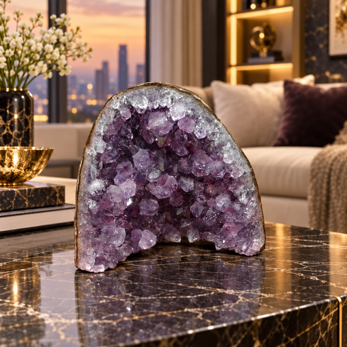 Premium Natural Amethyst Crystal – Purple Crystal Home Décor & Serenity Accent | Size: 9×7 | 262 Grams