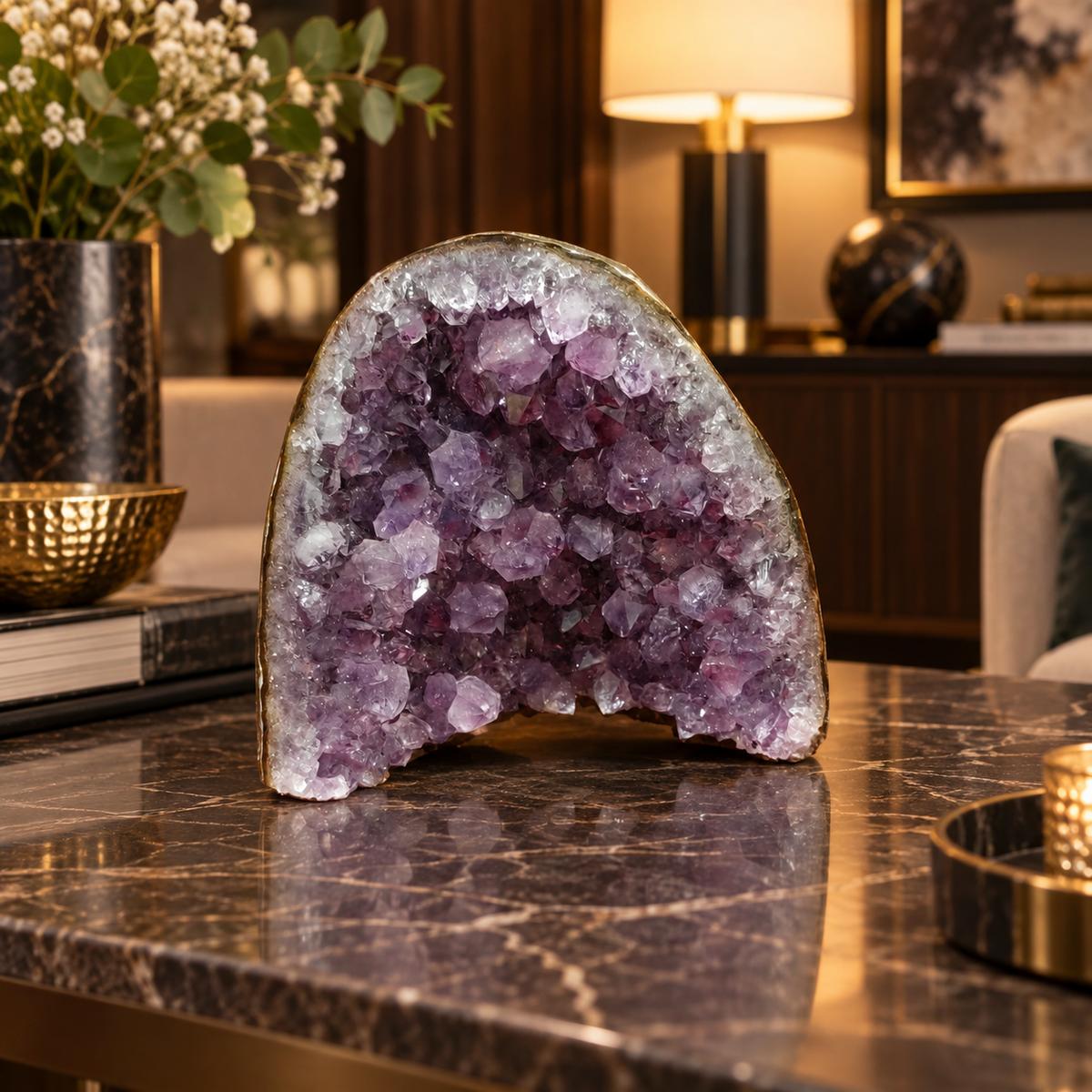 Premium Natural Amethyst Crystal – Purple Crystal Home Décor & Serenity Accent | Size: 9×7 | 262 Grams