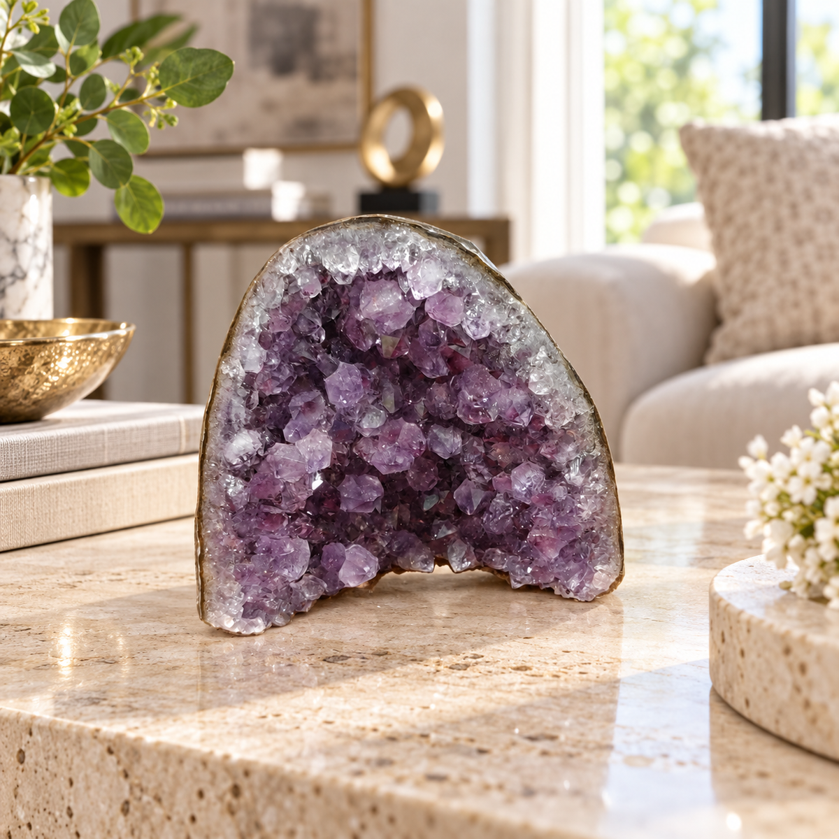 Premium Natural Amethyst Crystal – Purple Crystal Home Décor & Serenity Accent | Size: 9×7 | 262 Grams
