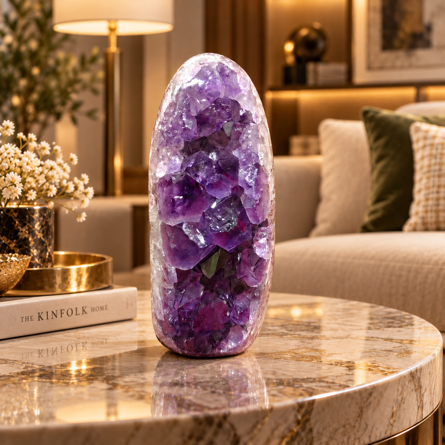 Premium Natural Amethyst Crystal – Purple Crystal Home Décor & Serenity Accent | Size: 5×10 | 554 Grams