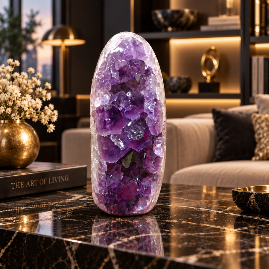 Premium Natural Amethyst Crystal – Purple Crystal Home Décor & Serenity Accent | Size: 5×10 | 554 Grams