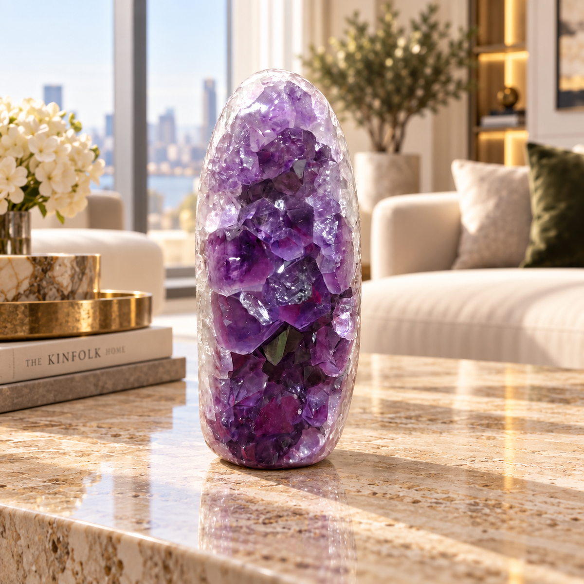 Premium Natural Amethyst Crystal – Purple Crystal Home Décor & Serenity Accent | Size: 5×10 | 554 Grams