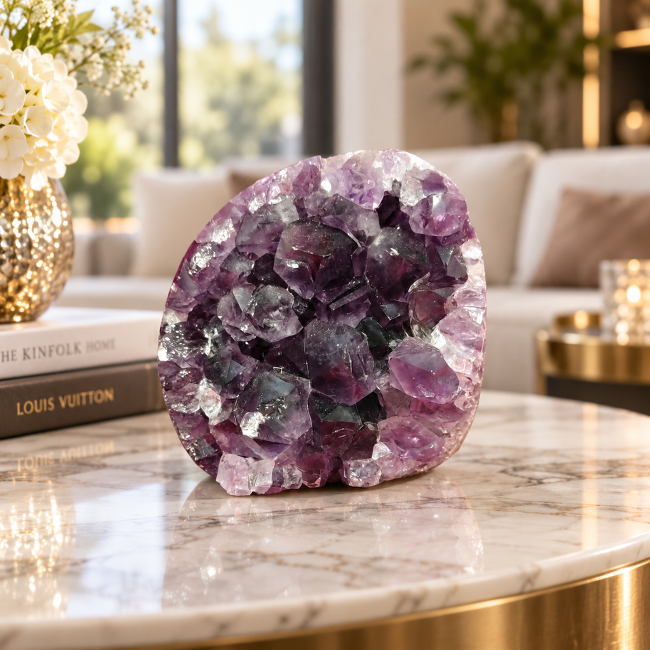 Premium Natural Amethyst Crystal - Home Décor & Serenity Accent | Size: 7×7 | 574 Grams