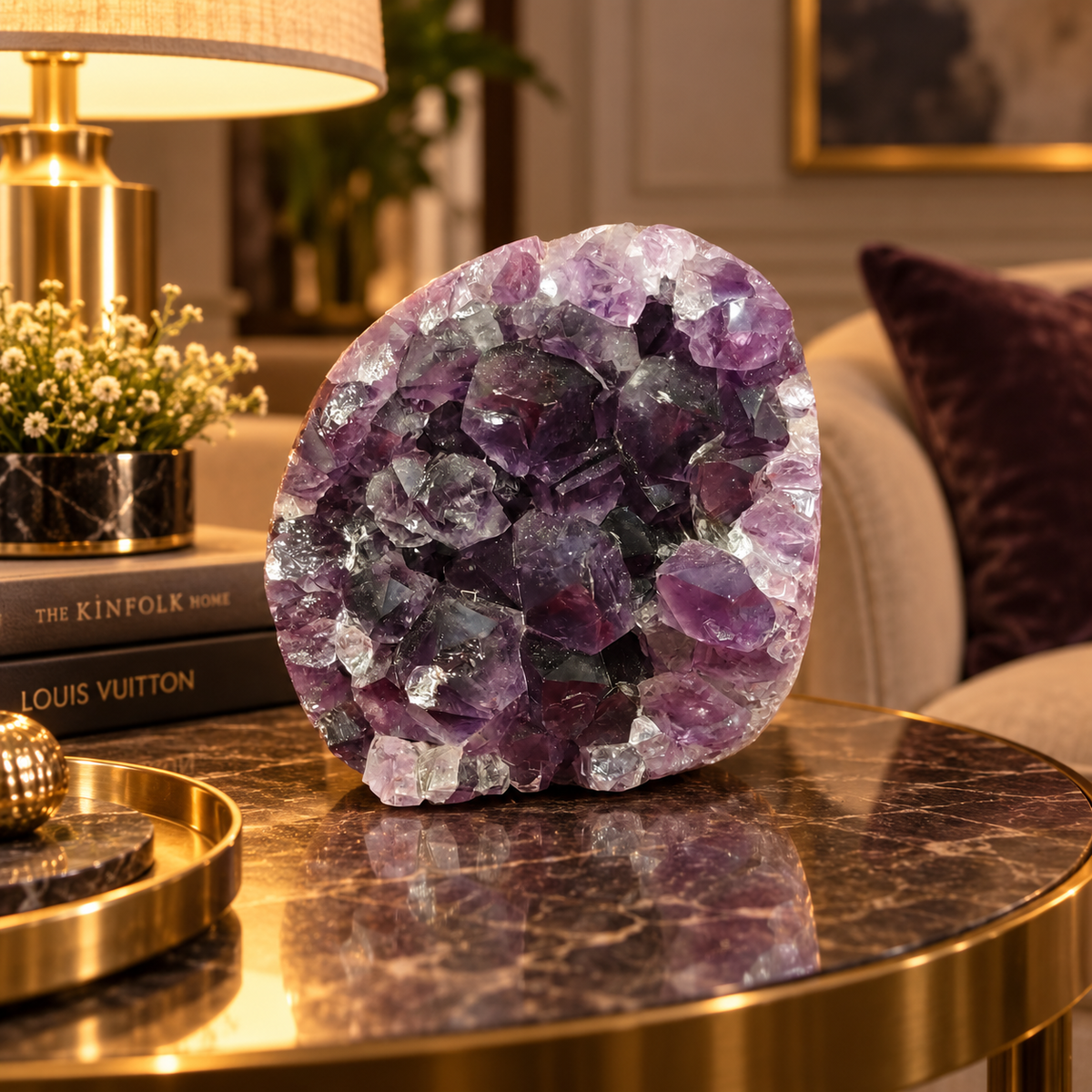 Premium Natural Amethyst Crystal - Home Décor & Serenity Accent | Size: 7×7 | 574 Grams