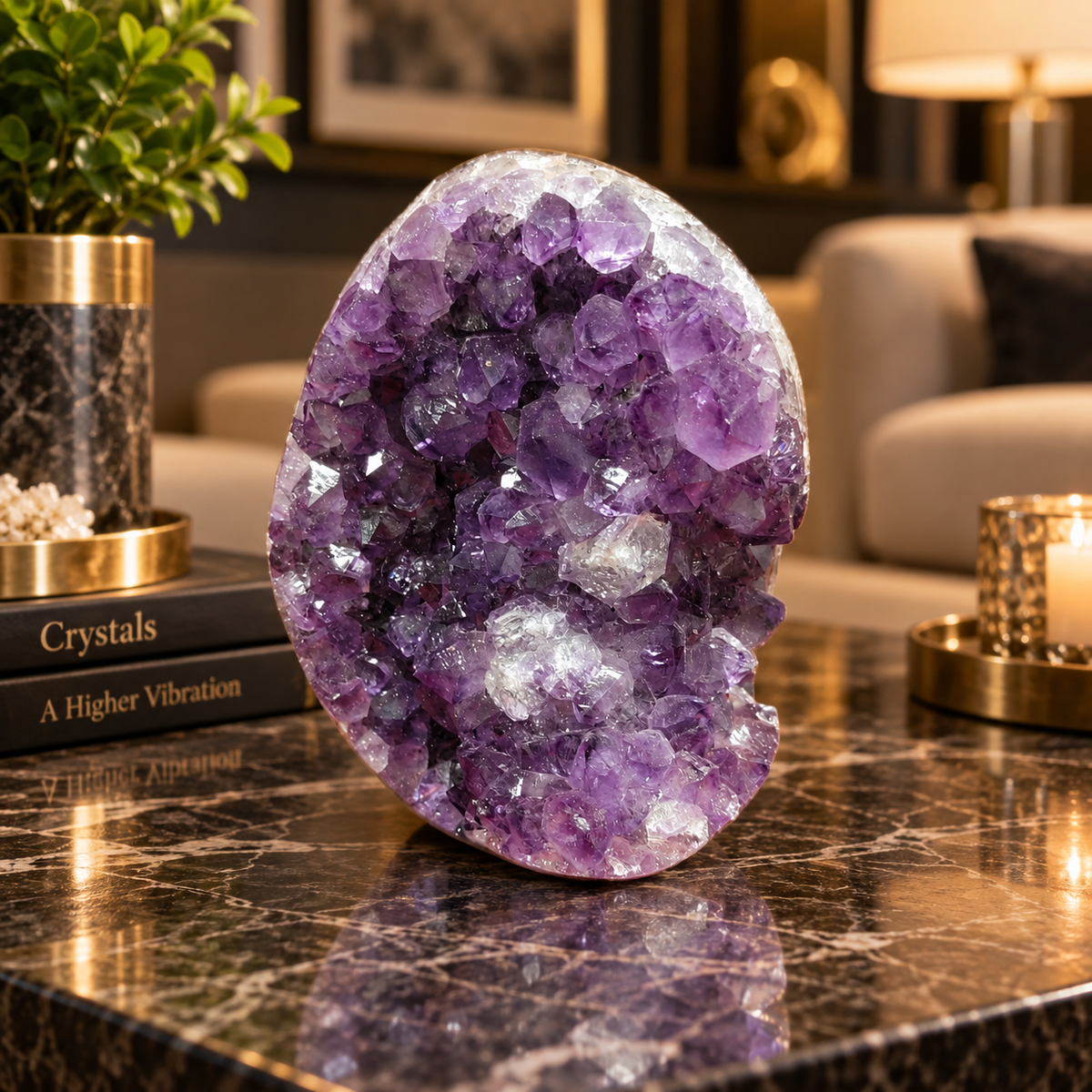 Premium Natural Amethyst Crystal – Purple Crystal Home Décor & Serenity Accent | Size: 7×9 | 795 Grams
