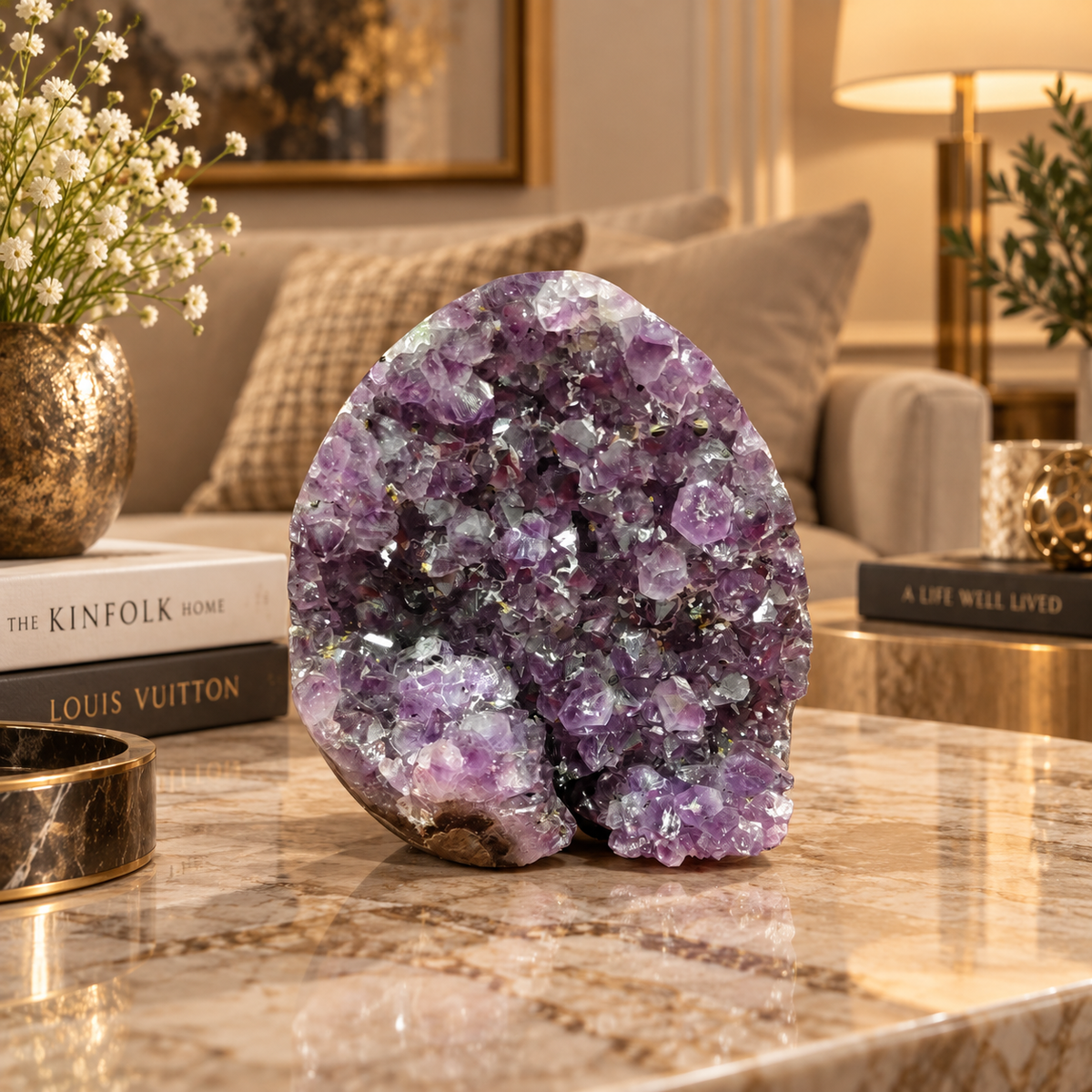 Premium Natural Amethyst Crystal – Purple Crystal Home Décor & Serenity Accent | Size: 9×10 | 554 Grams