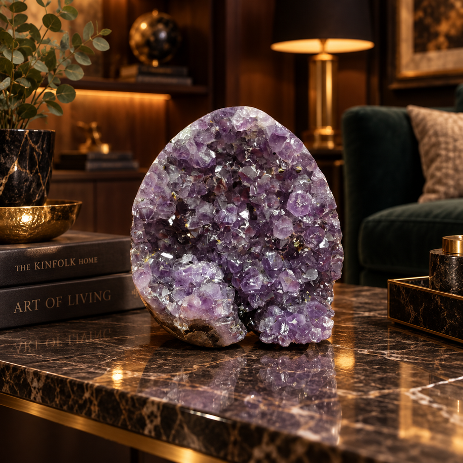Premium Natural Amethyst Crystal – Purple Crystal Home Décor & Serenity Accent | Size: 9×10 | 554 Grams