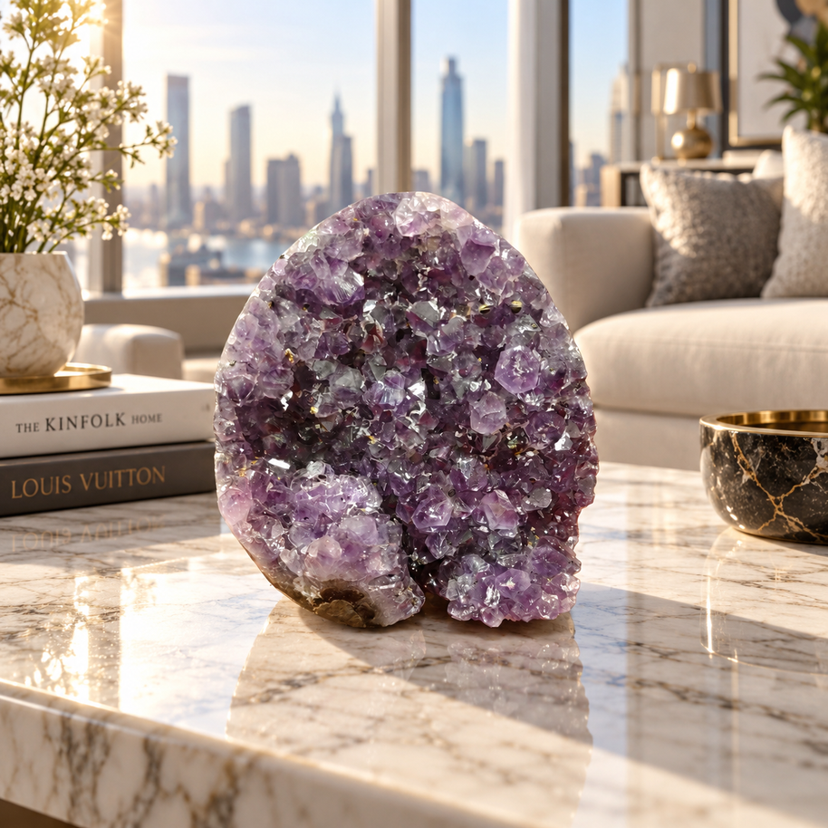 Premium Natural Amethyst Crystal – Purple Crystal Home Décor & Serenity Accent | Size: 9×10 | 554 Grams