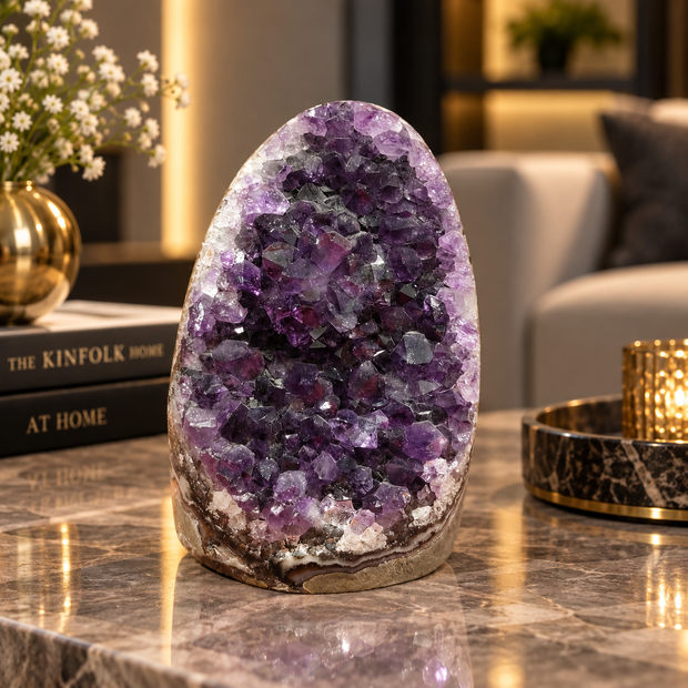 Premium Natural Amethyst Crystal – Purple Crystal Home Décor & Serenity Accent | Size: 7×10 | 671 Grams