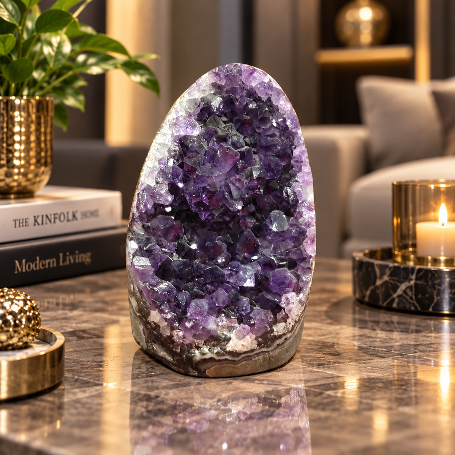 Premium Natural Amethyst Crystal – Purple Crystal Home Décor & Serenity Accent | Size: 7×10 | 671 Grams
