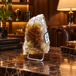 Citrine Crystal Décor Piece – Premium Natural Formation for Positivity & Abundance (7×12 cm, 315 gm)