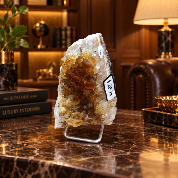 Citrine Crystal Décor Piece – Premium Natural Formation for Positivity & Abundance (7×12 cm, 315 gm)