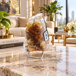 Citrine Crystal Décor Piece – Premium Natural Formation for Positivity & Abundance (7×12 cm, 315 gm)