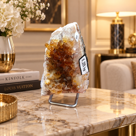 Citrine Crystal Décor Piece – Premium Natural Formation for Positivity & Abundance (7×12 cm, 315 gm)