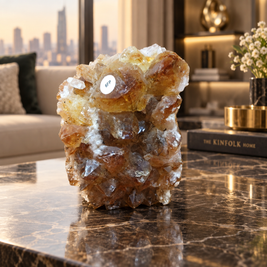 Premium Citrine Crystal Formation – Natural Prosperity & Abundance Home Décor (7×10 cm, 763 gm)