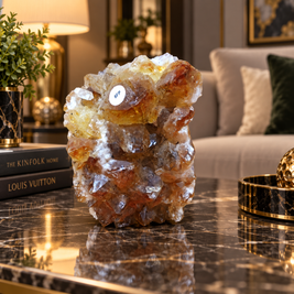Premium Citrine Crystal Formation – Natural Prosperity & Abundance Home Décor (7×10 cm, 763 gm)