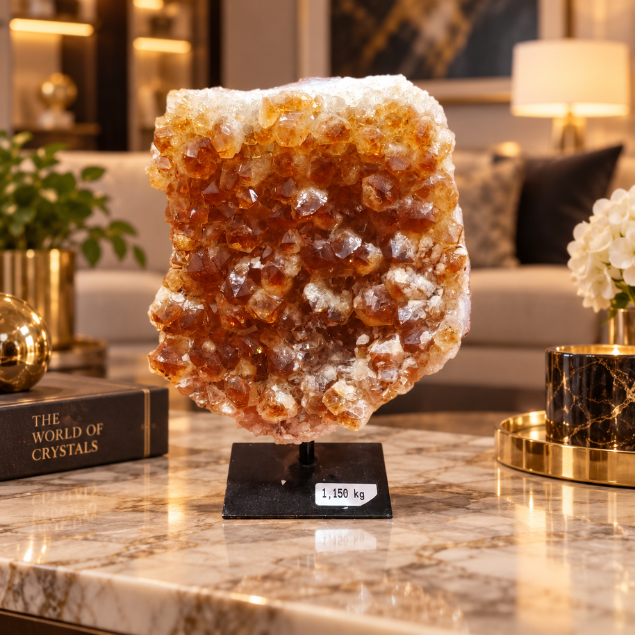 Premium Natural Citrine Crystal Décor – Symbol of Wealth, Abundance & Positivity (11×15 cm, 1.15 kg)