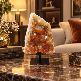 Natural Citrine Crystal Formation – Premium Abundance & Positive Energy Décor (12×8 cm, 549 gm)