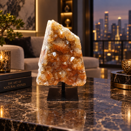 Natural Citrine Crystal Formation – Premium Abundance & Positive Energy Décor (12×8 cm, 549 gm)