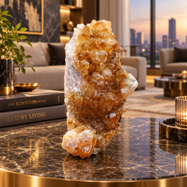 Premium Citrine Crystal Specimen – Natural Abundance, Prosperity & Positivity Décor (14×7 cm, 1.281 kg)
