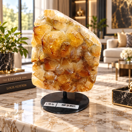 Natural Citrine Crystal Formation Décor – Premium Wealth & Positive Energy Accent (13×18 cm, 2.705 kg)